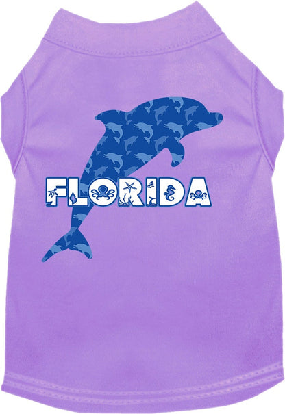 Pet Dog & Cat Screen Printed Shirt for Small to Medium Pets (Sizes XS-XL), "Florida Blue Dolphins"