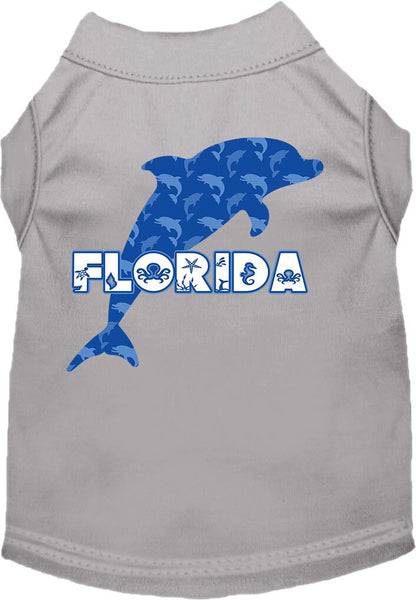 Pet Dog & Cat Screen Printed Shirt for Medium to Large Pets (Sizes 2XL-6XL), "Florida Blue Dolphins"