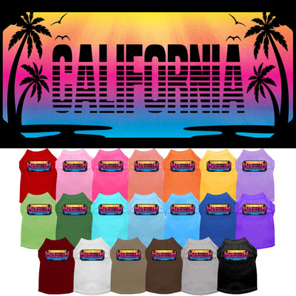 Pet Dog & Cat Screen Printed Shirt for Medium to Large Pets (Sizes 2XL-6XL), &quot;California Beach Shades&quot;