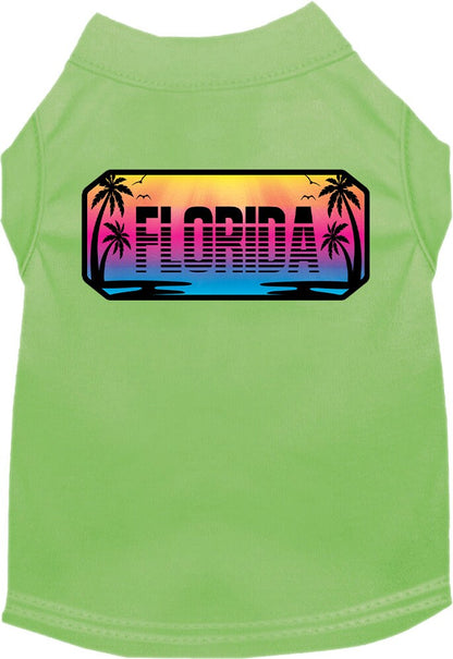 Pet Dog & Cat Screen Printed Shirt for Small to Medium Pets (Sizes XS-XL), "Florida Beach Shades"