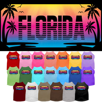 Pet Dog & Cat Screen Printed Shirt for Small to Medium Pets (Sizes XS-XL), &quot;Florida Beach Shades&quot;