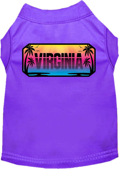 Pet Dog & Cat Screen Printed Shirt for Medium to Large Pets (Sizes 2XL-6XL), "Virginia Beach Shades"