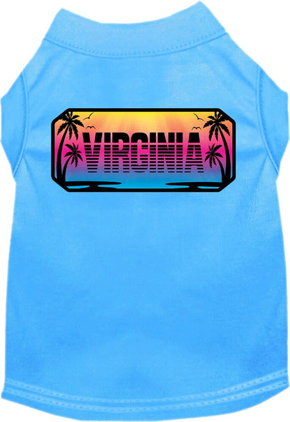 Pet Dog & Cat Screen Printed Shirt for Medium to Large Pets (Sizes 2XL-6XL), "Virginia Beach Shades"