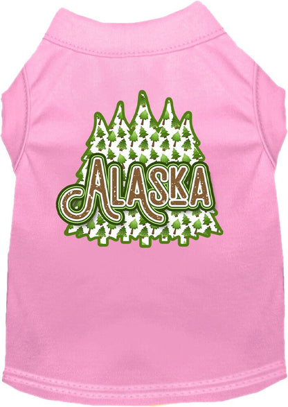 Pet Dog & Cat Screen Printed Shirt for Medium to Large Pets (Sizes 2XL-6XL), "Alaska Woodland Trees"