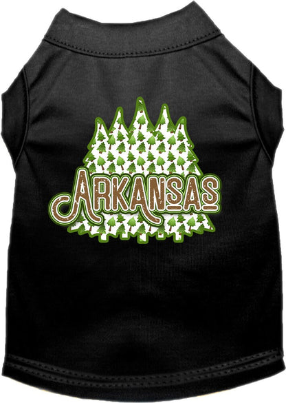 Pet Dog & Cat Screen Printed Shirt for Small to Medium Pets (Sizes XS-XL), "Arkansas Woodland Trees"