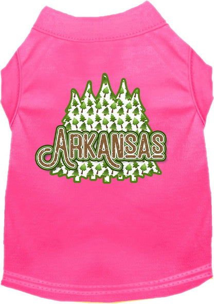 Pet Dog & Cat Screen Printed Shirt for Small to Medium Pets (Sizes XS-XL), "Arkansas Woodland Trees"