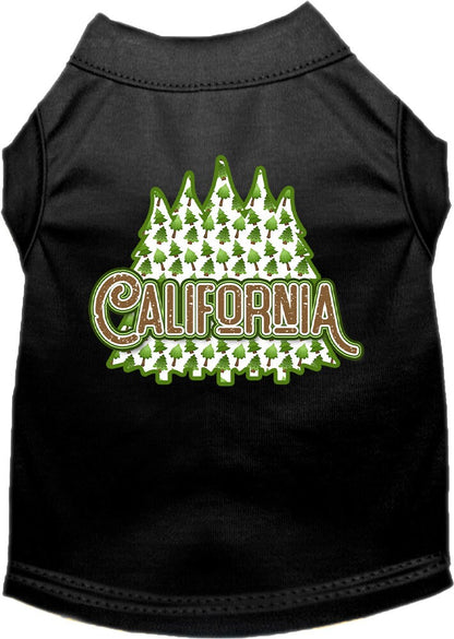 Pet Dog & Cat Screen Printed Shirt for Small to Medium Pets (Sizes XS-XL), "California Woodland Trees"