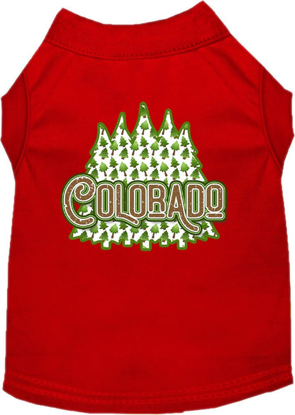 Pet Dog & Cat Screen Printed Shirt for Medium to Large Pets (Sizes 2XL-6XL), "Colorado Woodland Trees"