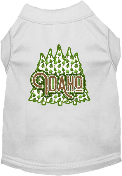 Pet Dog & Cat Screen Printed Shirt for Medium to Large Pets (Sizes 2XL-6XL), "Idaho Woodland Trees"