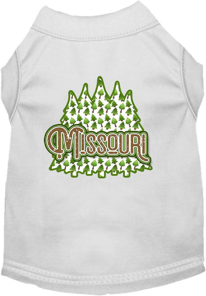 Pet Dog & Cat Screen Printed Shirt for Small to Medium Pets (Sizes XS-XL), "Missouri Woodland Trees"