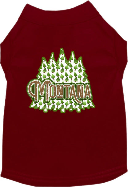 Pet Dog & Cat Screen Printed Shirt for Medium to Large Pets (Sizes 2XL-6XL), "Montana Woodland Trees"