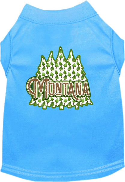 Pet Dog & Cat Screen Printed Shirt for Small to Medium Pets (Sizes XS-XL), "Montana Woodland Trees"