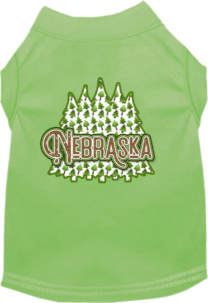 Pet Dog & Cat Screen Printed Shirt for Medium to Large Pets (Sizes 2XL-6XL), "Nebraska Woodland Trees"