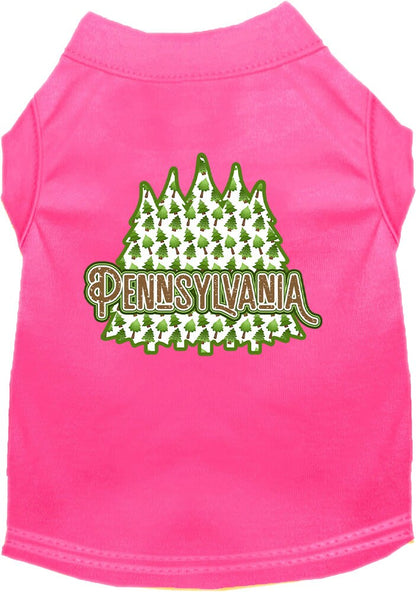 Pet Dog & Cat Screen Printed Shirt for Medium to Large Pets (Sizes 2XL-6XL), "Pennsylvania Woodland Trees"