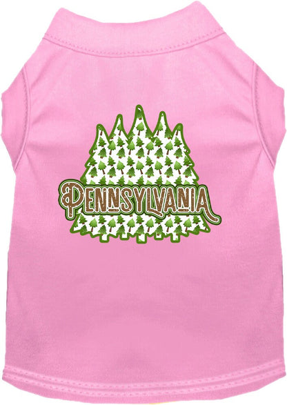 Pet Dog & Cat Screen Printed Shirt for Small to Medium Pets (Sizes XS-XL), "Pennsylvania Woodland Trees"