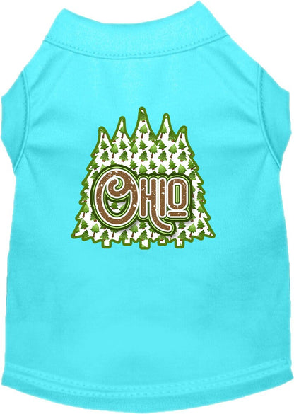 Pet Dog & Cat Screen Printed Shirt for Small to Medium Pets (Sizes XS-XL), "Ohio Woodland Trees"