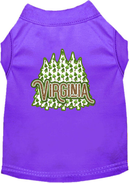 Pet Dog & Cat Screen Printed Shirt for Small to Medium Pets (Sizes XS-XL), "Virginia Woodland Trees"