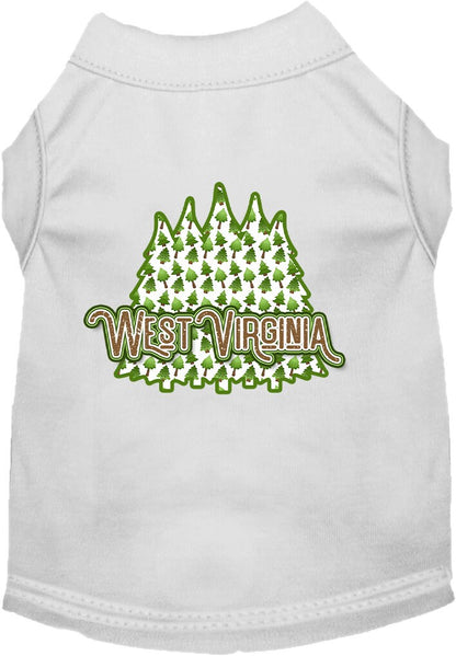 Pet Dog & Cat Screen Printed Shirt for Medium to Large Pets (Sizes 2XL-6XL), "West Virginia Woodland Trees"