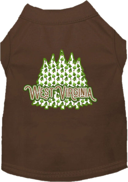 Pet Dog & Cat Screen Printed Shirt for Small to Medium Pets (Sizes XS-XL), "West Virginia Woodland Trees"