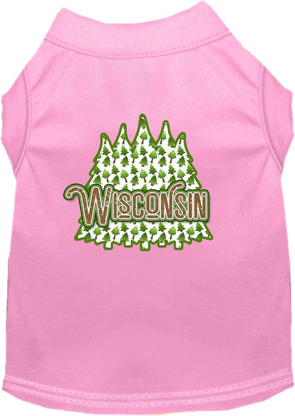 Pet Dog & Cat Screen Printed Shirt for Medium to Large Pets (Sizes 2XL-6XL), "Wisconsin Woodland Trees"