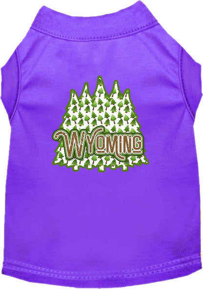 Pet Dog & Cat Screen Printed Shirt for Small to Medium Pets (Sizes XS-XL), "Wyoming Woodland Trees"