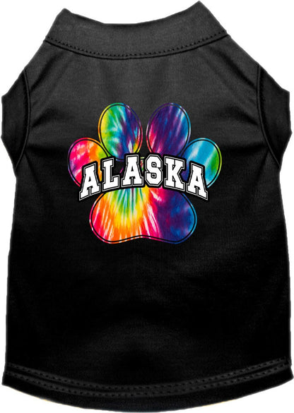 Pet Dog & Cat Screen Printed Shirt for Small to Medium Pets (Sizes XS-XL), "Alaska Bright Tie Dye"