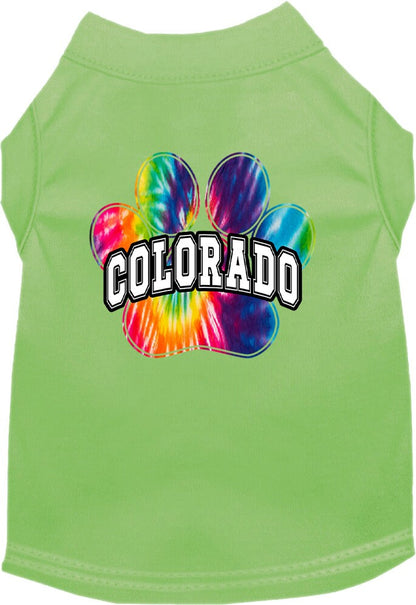 Pet Dog & Cat Screen Printed Shirt for Medium to Large Pets (Sizes 2XL-6XL), "Colorado Bright Tie Dye"