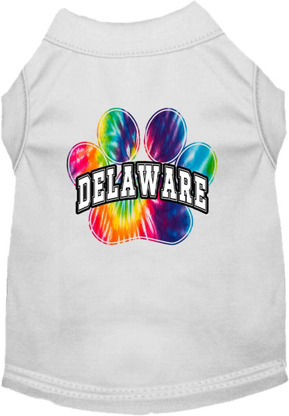 Pet Dog & Cat Screen Printed Shirt for Medium to Large Pets (Sizes 2XL-6XL), "Delaware Bright Tie Dye"