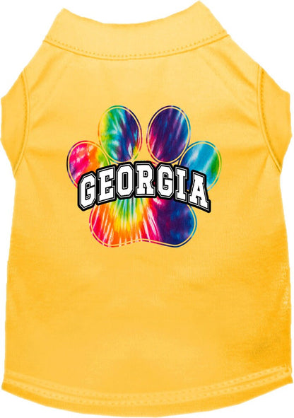 Pet Dog & Cat Screen Printed Shirt for Medium to Large Pets (Sizes 2XL-6XL), "Georgia Bright Tie Dye"