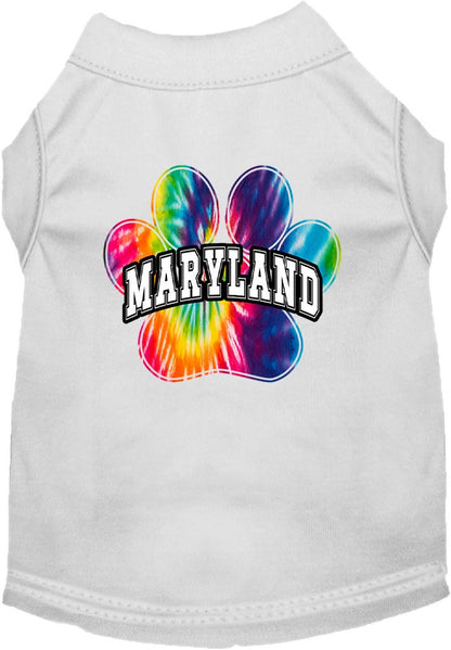 Pet Dog & Cat Screen Printed Shirt for Medium to Large Pets (Sizes 2XL-6XL), "Maryland Bright Tie Dye"