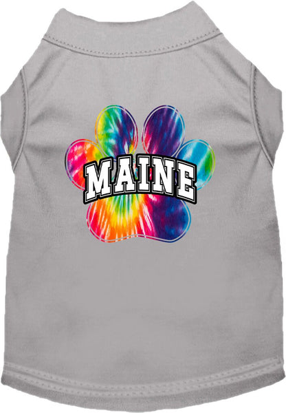 Pet Dog & Cat Screen Printed Shirt for Small to Medium Pets (Sizes XS-XL), "Maine Bright Tie Dye"