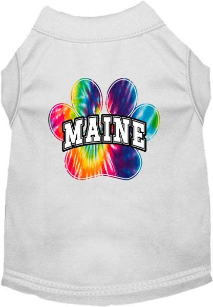 Pet Dog & Cat Screen Printed Shirt for Medium to Large Pets (Sizes 2XL-6XL), "Maine Bright Tie Dye"