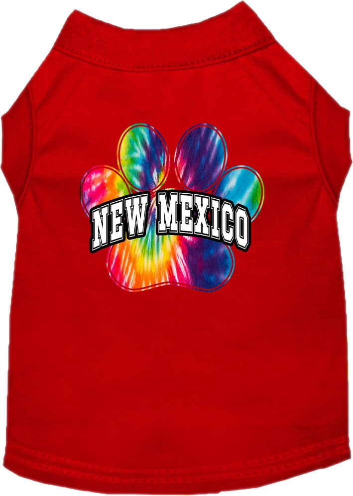 Pet Dog & Cat Screen Printed Shirt for Small to Medium Pets (Sizes XS-XL), "New Mexico Bright Tie Dye"