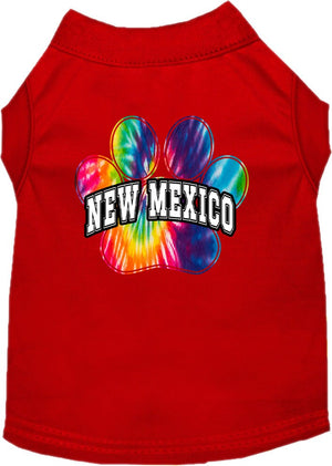Pet Dog & Cat Screen Printed Shirt for Small to Medium Pets (Sizes XS-XL), "New Mexico Bright Tie Dye"