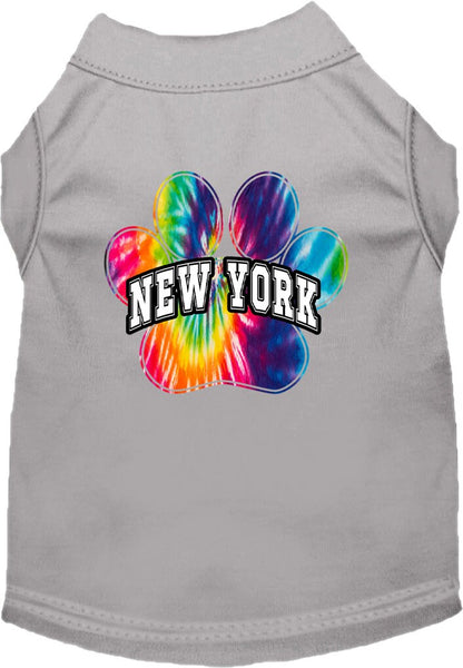 Pet Dog & Cat Screen Printed Shirt for Small to Medium Pets (Sizes XS-XL), "New York Bright Tie Dye"