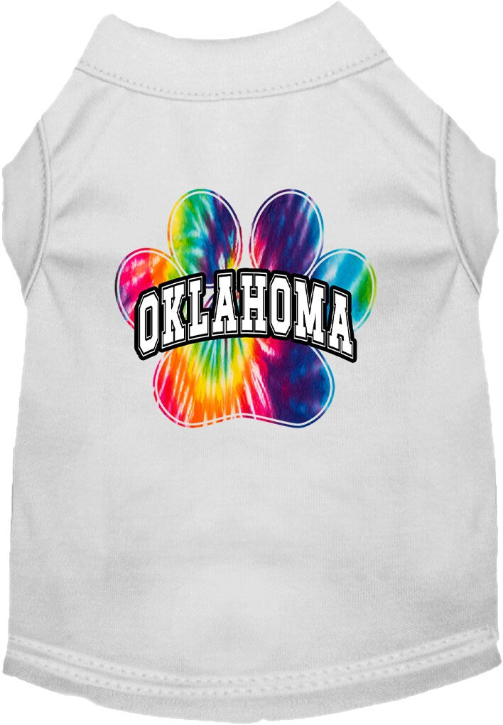 Pet Dog & Cat Screen Printed Shirt for Small to Medium Pets (Sizes XS-XL), "Oklahoma Bright Tie Dye"