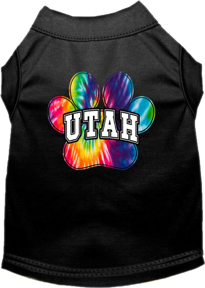 Pet Dog & Cat Screen Printed Shirt for Small to Medium Pets (Sizes XS-XL), "Utah Bright Tie Dye"