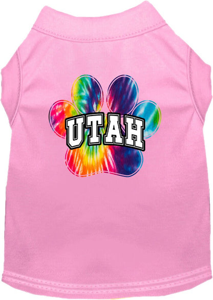 Pet Dog & Cat Screen Printed Shirt for Medium to Large Pets (Sizes 2XL-6XL), "Utah Bright Tie Dye"