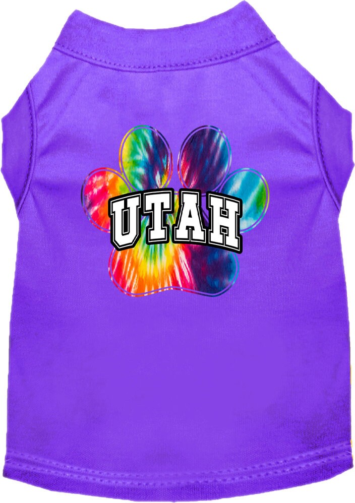 Pet Dog & Cat Screen Printed Shirt for Medium to Large Pets (Sizes 2XL-6XL), "Utah Bright Tie Dye"