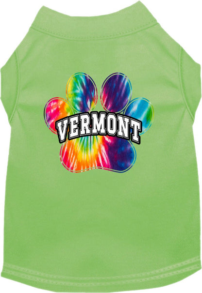 Pet Dog & Cat Screen Printed Shirt for Medium to Large Pets (Sizes 2XL-6XL), "Vermont Bright Tie Dye"