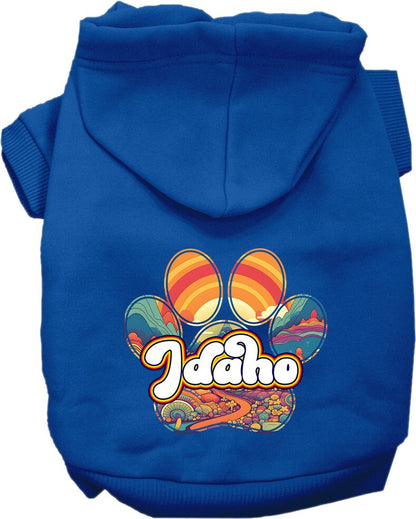 Pet Dog & Cat Screen Printed Hoodie for Small to Medium Pets (Sizes XS-XL), "Idaho Groovy Summit"