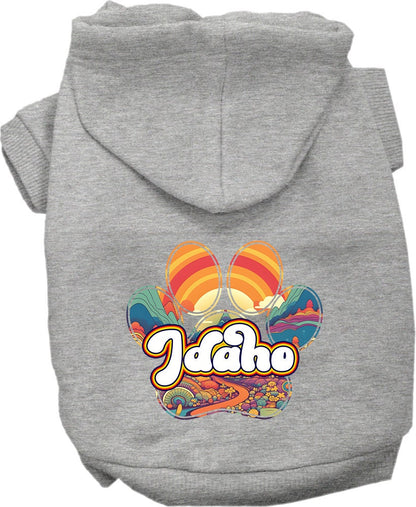 Pet Dog & Cat Screen Printed Hoodie for Medium to Large Pets (Sizes 2XL-6XL), "Idaho Groovy Summit"