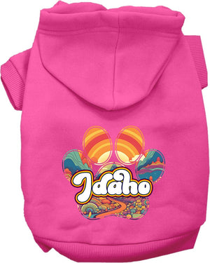 Pet Dog & Cat Screen Printed Hoodie for Medium to Large Pets (Sizes 2XL-6XL), "Idaho Groovy Summit"