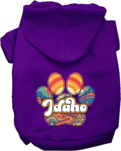 Pet Dog & Cat Screen Printed Hoodie for Medium to Large Pets (Sizes 2XL-6XL), "Idaho Groovy Summit"