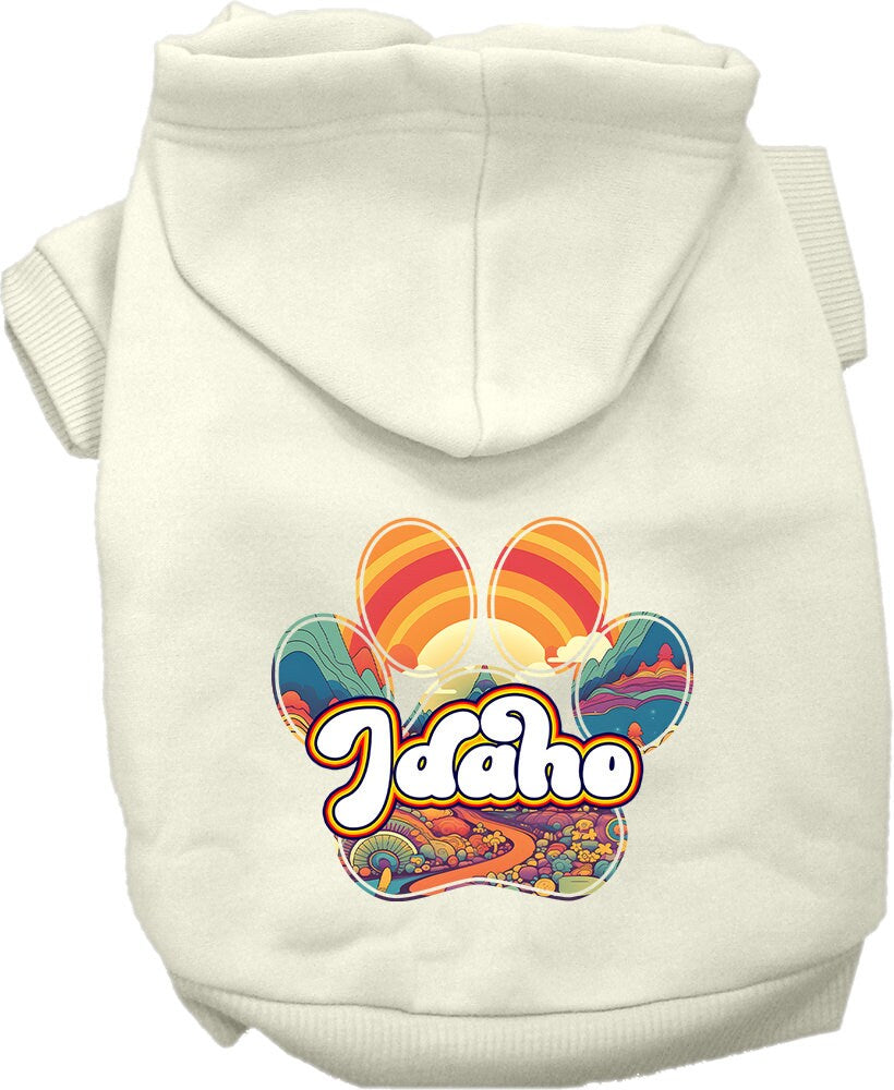 Pet Dog & Cat Screen Printed Hoodie for Medium to Large Pets (Sizes 2XL-6XL), "Idaho Groovy Summit"
