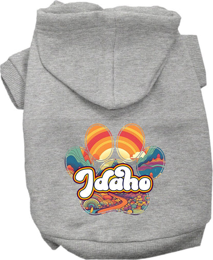 Pet Dog & Cat Screen Printed Hoodie for Small to Medium Pets (Sizes XS-XL), "Idaho Groovy Summit"