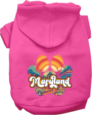 Pet Dog & Cat Screen Printed Hoodie for Small to Medium Pets (Sizes XS-XL), "Maryland Groovy Summit"