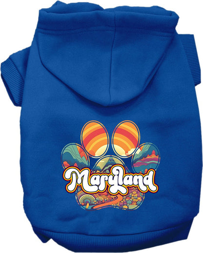 Pet Dog & Cat Screen Printed Hoodie for Medium to Large Pets (Sizes 2XL-6XL), "Maryland Groovy Summit"