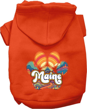 Pet Dog & Cat Screen Printed Hoodie for Small to Medium Pets (Sizes XS-XL), "Maine Groovy Summit"