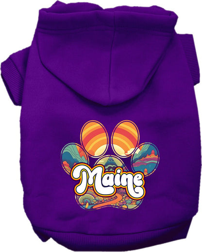 Pet Dog & Cat Screen Printed Hoodie for Medium to Large Pets (Sizes 2XL-6XL), "Maine Groovy Summit"